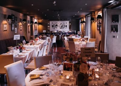 Suesey Street- Wedding Dining Room Set-Up with Table Names